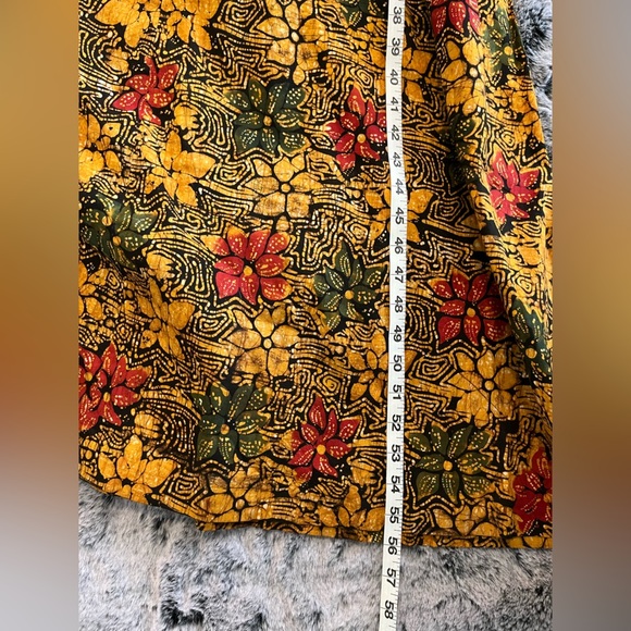 Handmade Vintage 70’s maxi floral dress yellow, & brown empire waist Small EUC​ - Picture 15 of 16